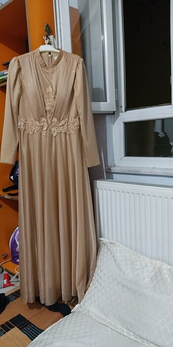 Simli Tüllü Tesettür Abiye - Görsel 6