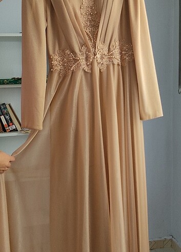 Simli Tüllü Tesettür Abiye - Görsel 9