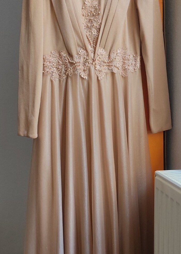 Simli Tüllü Tesettür Abiye - Görsel 4