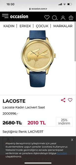 Lacoste Lacoste bayan saat