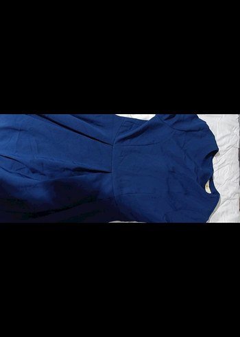 Mavi Uzun Kollu Bohem Salaş Elbise hafif kuyruklu - Görsel 5