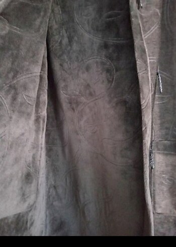 Düğmeli Kahverengi Süet Kadın Kaban - Görsel 6