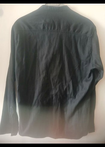 Siyah Erkek Gömlek Uzun Kollu Düğmeli - Görsel 2