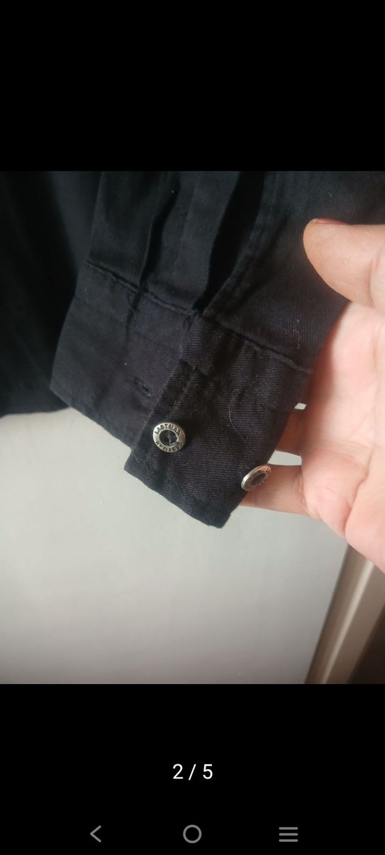 Siyah Erkek Gömlek Uzun Kollu Düğmeli - Görsel 4