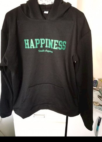 Kapüşonlu Siyah Unisex Sweatshirt - Görsel 2