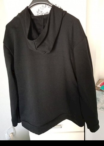 Kapüşonlu Siyah Unisex Sweatshirt - Görsel 4