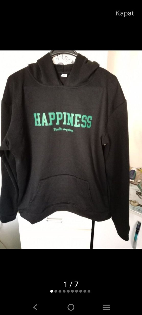 Kapüşonlu Siyah Unisex Sweatshirt - Görsel 2