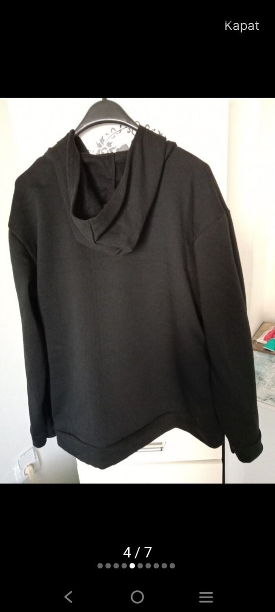 Kapüşonlu Siyah Unisex Sweatshirt - Görsel 4