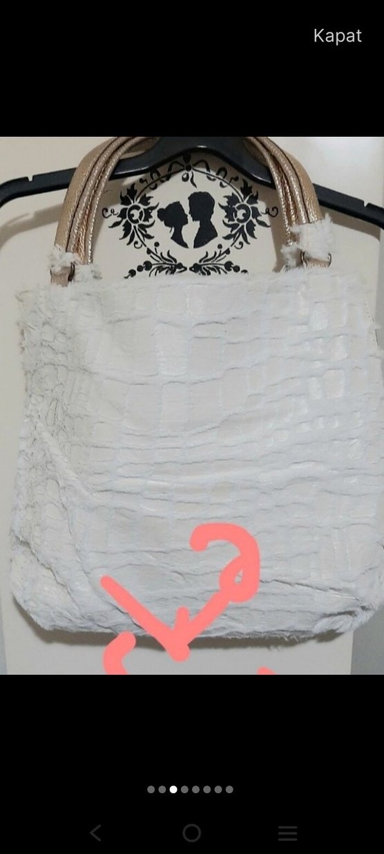 Zincir Detaylı Beyaz Kadın Çanta - Görsel 5