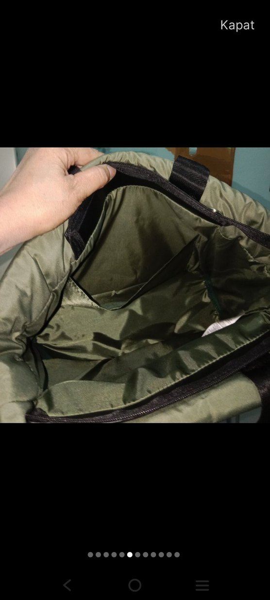 Fermuarlı Haki Kadın Omuz Çantası - Görsel 5