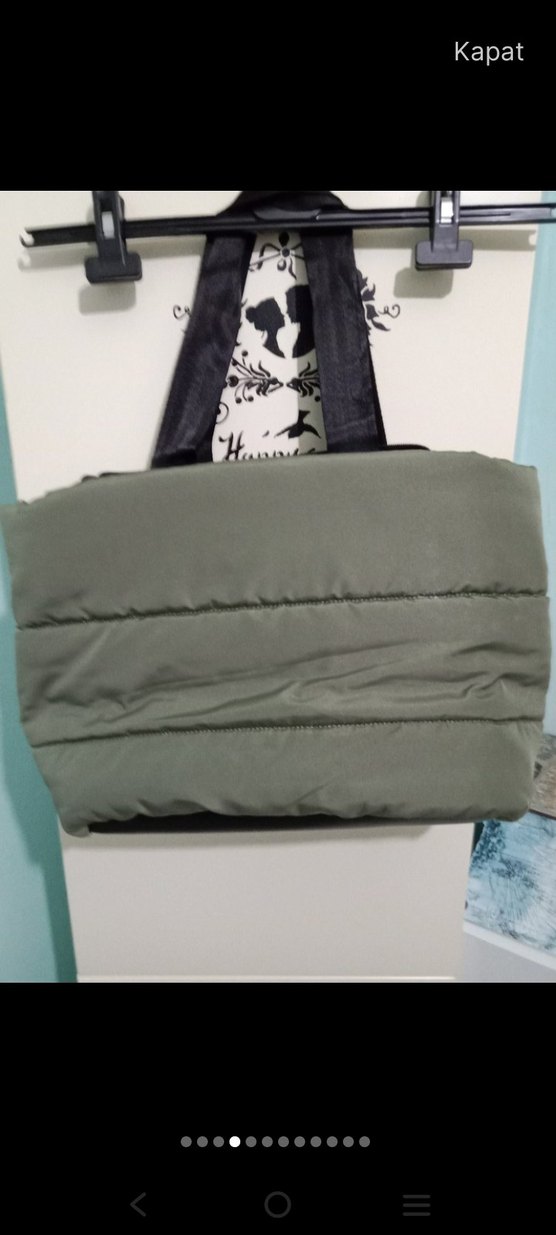 Fermuarlı Haki Kadın Omuz Çantası - Görsel 3