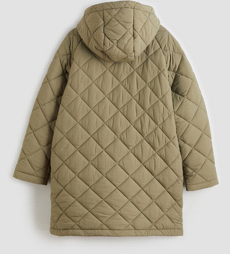 Kapüşonlu Kadın Haki Mont - Görsel 5