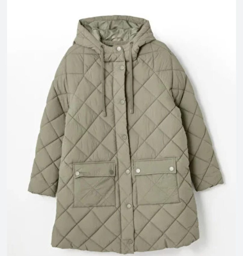 Kapüşonlu Kadın Haki Mont - Görsel 2