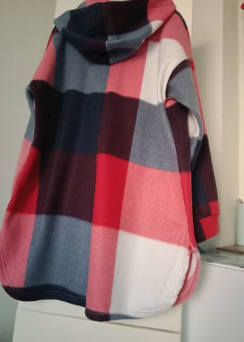 Kapüşonlu Renkli Ekose Midi Ceket - Görsel 9