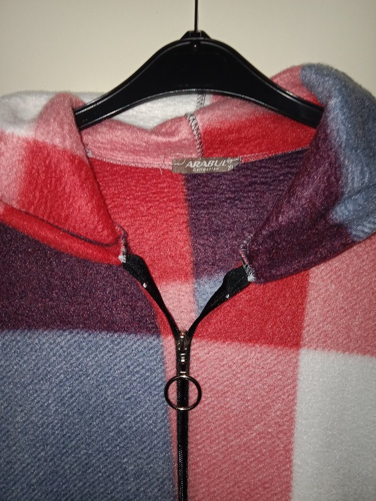 Kapüşonlu Renkli Ekose Midi Ceket - Görsel 5