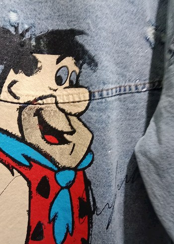 Düğmeli Gri Kadın Denim Ceket( Son fiyat) - Görsel 7