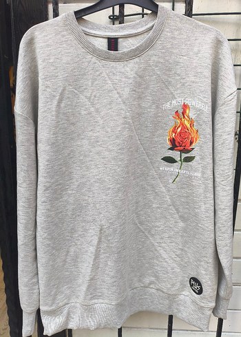 s Beden Gri Baskılı unısex Sweatshirt