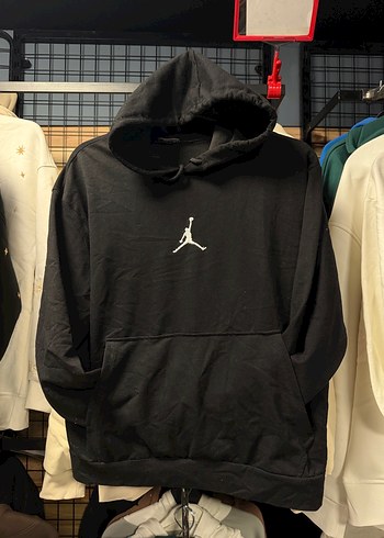 Erkek Siyah Kapüşonlu Spor Sweatshirt - Görsel 2