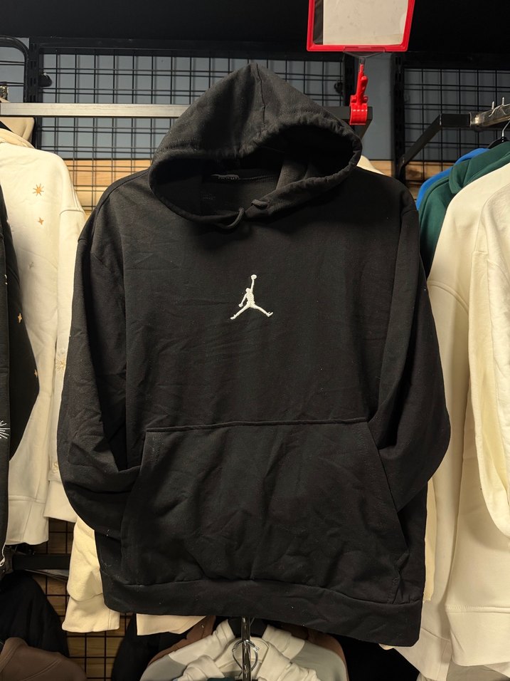 Erkek Siyah Kapüşonlu Spor Sweatshirt - Görsel 2