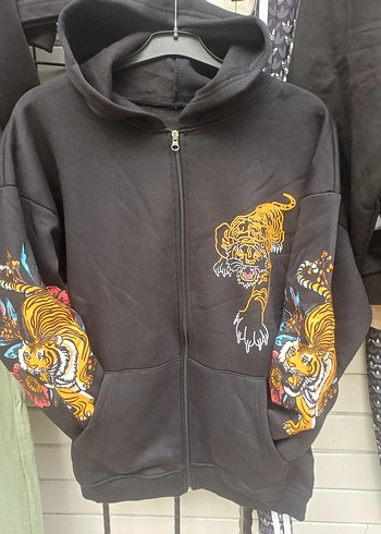 Kapüşonlu Siyah unisex Sweatshirt