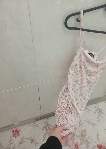 Pembe Desenli şık elbiseee - Görsel 6