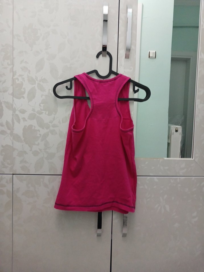 Kız Çocuk Pembe Baskılı Askısız Atlet - Görsel 4