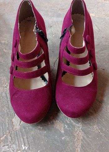 Kadin Bordo Tokalı Ayakkabı - Görsel 2