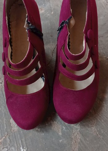 Kadin Bordo Tokalı Ayakkabı - Görsel 4