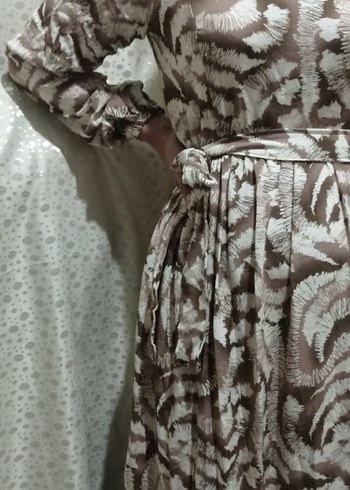 Uzun Kollu Bohem Bağlamalı Uzun Elbise - Görsel 3