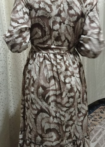 Uzun Kollu Bohem Bağlamalı Uzun Elbise - Görsel 5