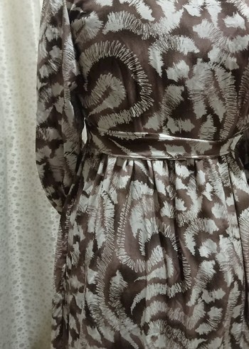 Uzun Kol Bağcıklı Bohem Uzun Elbise - Görsel 6