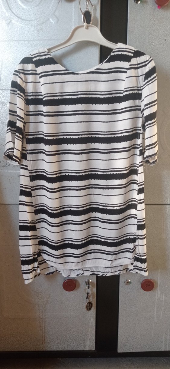 Gri Zebra Desenli Hamile Bluzu - Görsel 4