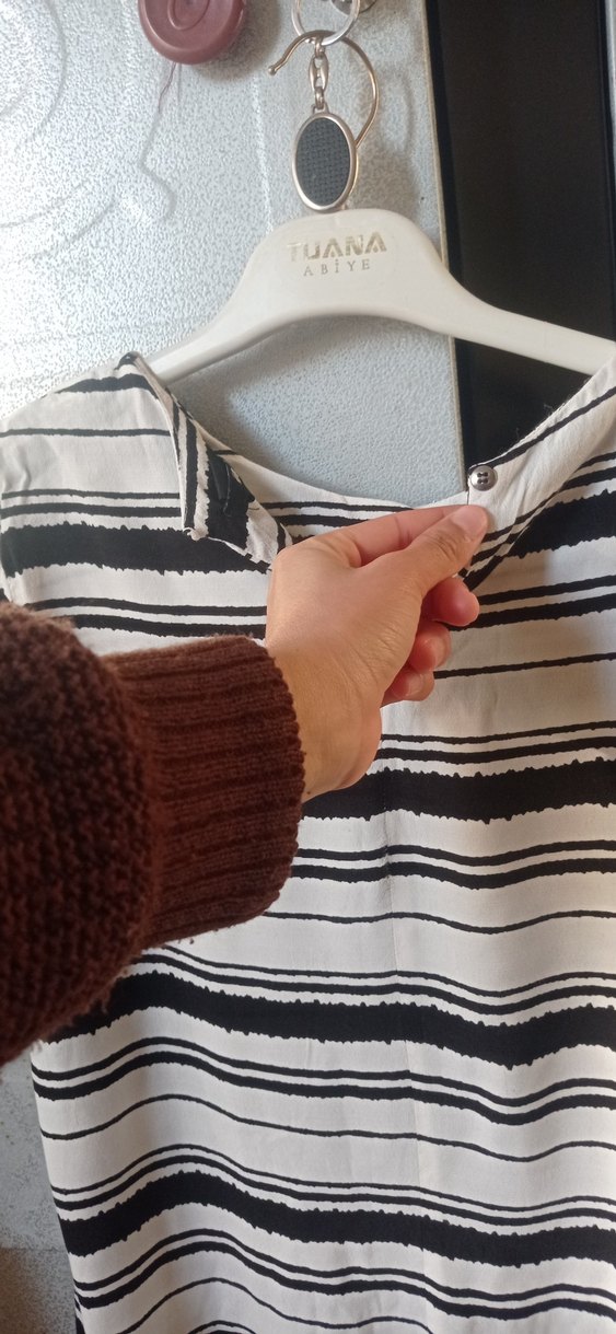 Gri Zebra Desenli Hamile Bluzu - Görsel 3