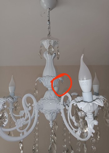 Beden Beyaz Kristal Detaylı Avize
