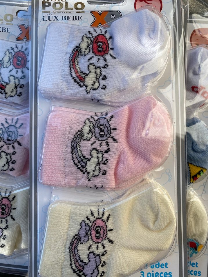 Çok Renkli Pastel Bebek Çorap Seti - Görsel 5