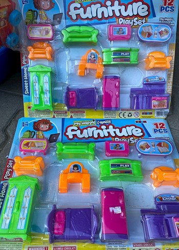 12 Parça Renkli Mobilya Oyun Seti - Görsel 3