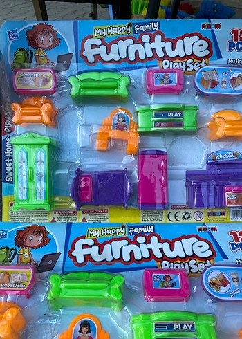 12 Parça Renkli Mobilya Oyun Seti - Görsel 2