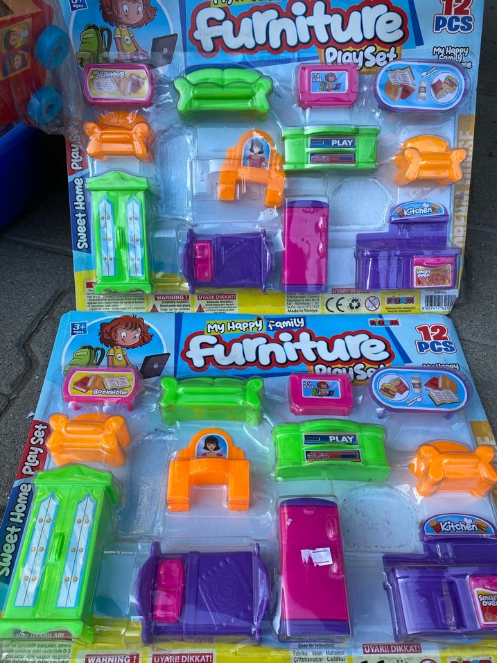 12 Parça Renkli Mobilya Oyun Seti - Görsel 3