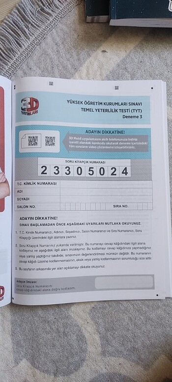  Beden Renk 3D TYT Genel Deneme