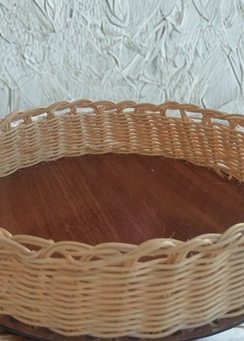 Rattan ekmek sepeti mini tepsi