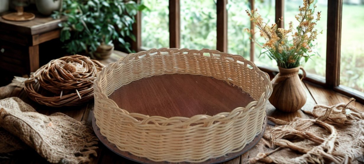 Rattan ekmek sepeti mini tepsi - Görsel 3