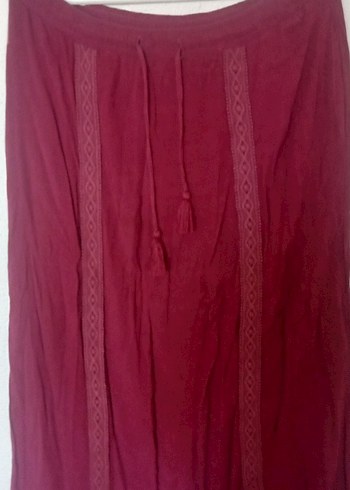 Bordo Bohem Uzun Kadın Etek - Görsel 5