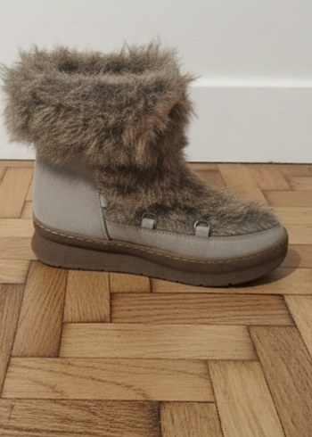 Kürklü Kahverengi Kadın Dolgu Topuk Bot - Görsel 2