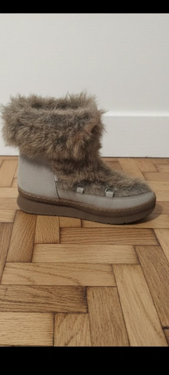 Kürklü Kahverengi Kadın Dolgu Topuk Bot - Görsel 2