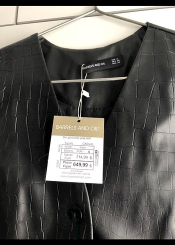 Düğmeli Siyah Yılan Derisi Desenli Deri Yelek - Görsel 3