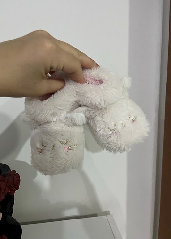 Beyaz Tavşan Figürlü Kız Bebek Panduf - Görsel 5