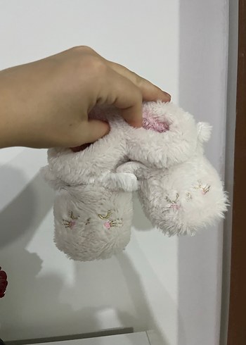 Beyaz Tavşan Figürlü Kız Bebek Panduf - Görsel 4