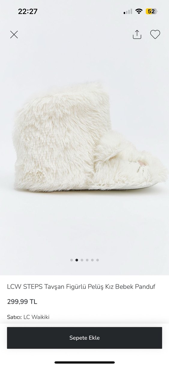 Beyaz Tavşan Figürlü Kız Bebek Panduf - Görsel 2