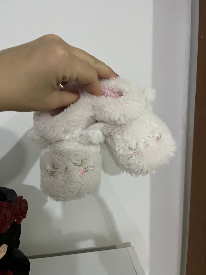 Beyaz Tavşan Figürlü Kız Bebek Panduf - Görsel 5