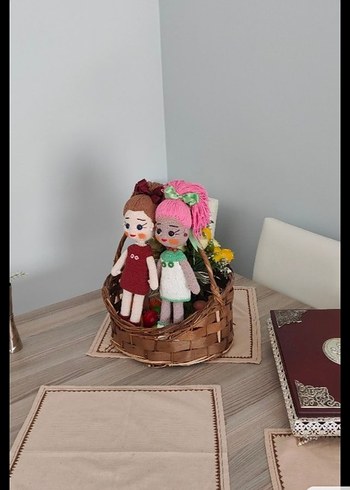 Beden Renk Renkli Örgü Bebek Seti